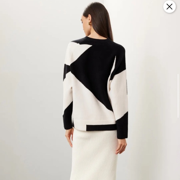 Club Monaco Black and Cream Geometric Sweater - Picture 8 of 8